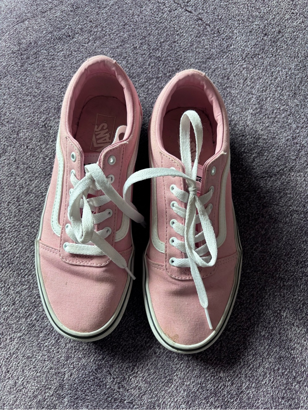 Vans Pink Canvas Old Skool Sneakers with White Stripe